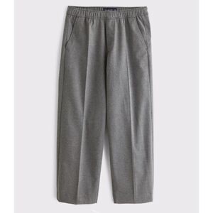 Abercrombie & Fitch Gray Dress Pants with Straight-Leg Cut Pull-On Baggy Trouser